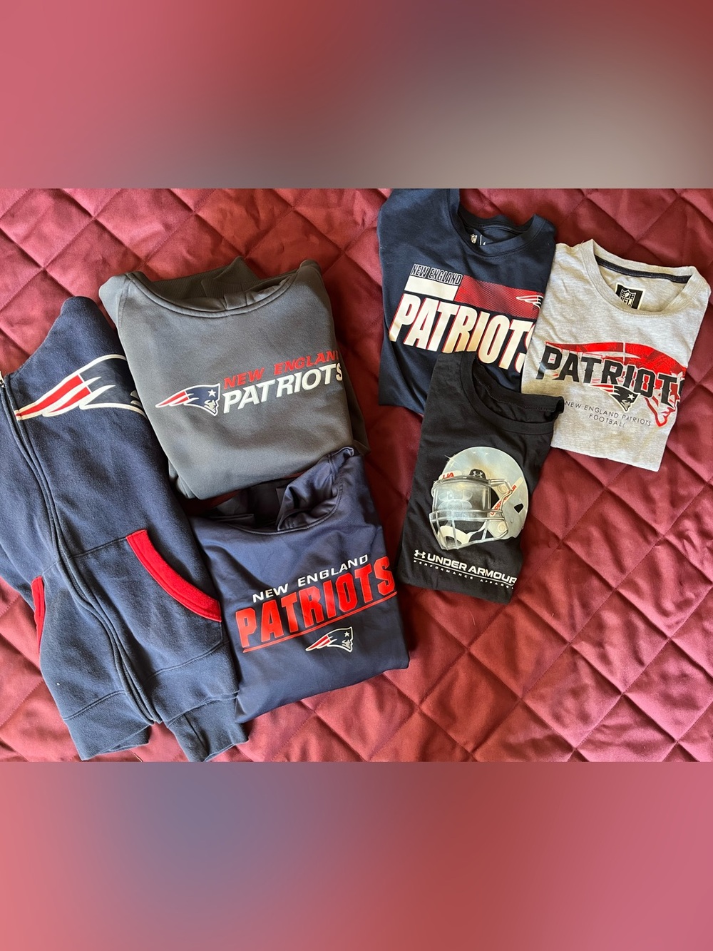 Kids' New England Patriots Hoodie and Tshirt lot - youth large